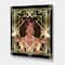 Designart - Retro Women In Golden Art Deco Geometrics I - Modern Canvas Wall Art Print